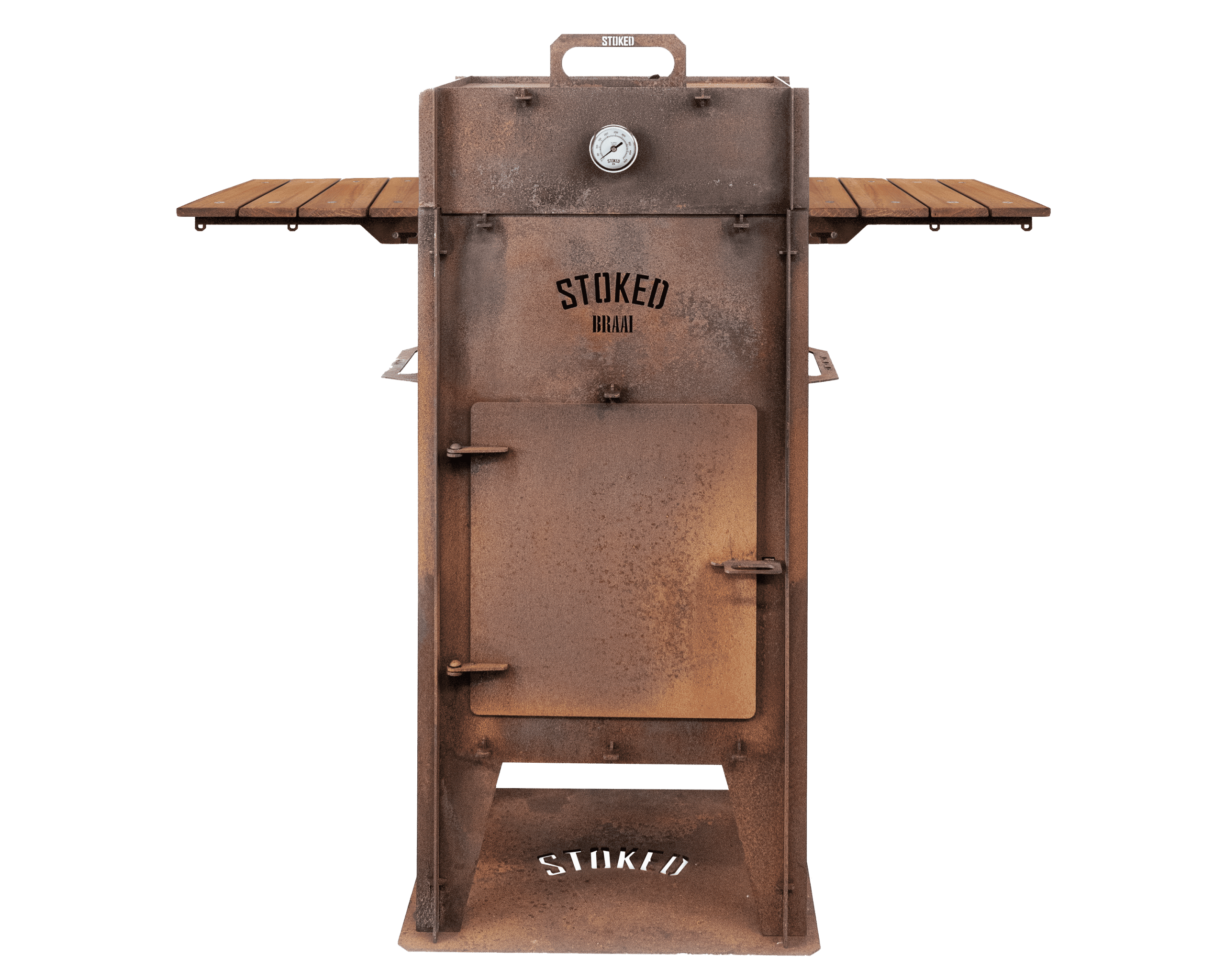 STOKED Braai chefs edition met zijtafels vooraanzicht